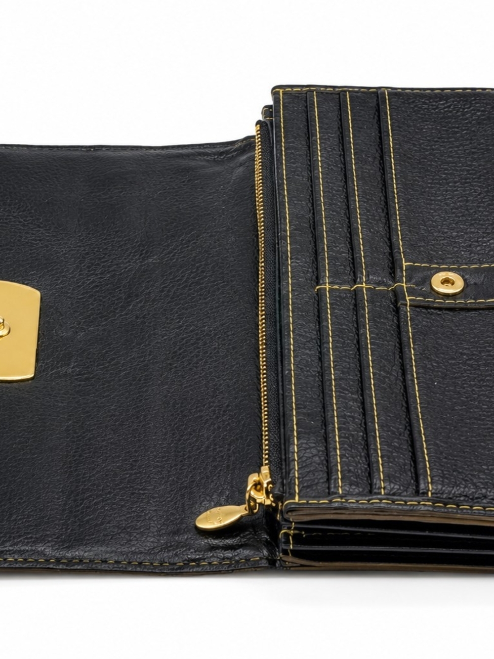 Louis Vuitton Suhali Portefeuille Favori Black Leather Long Wallet Gold Hardware - Picture 5 of 10
